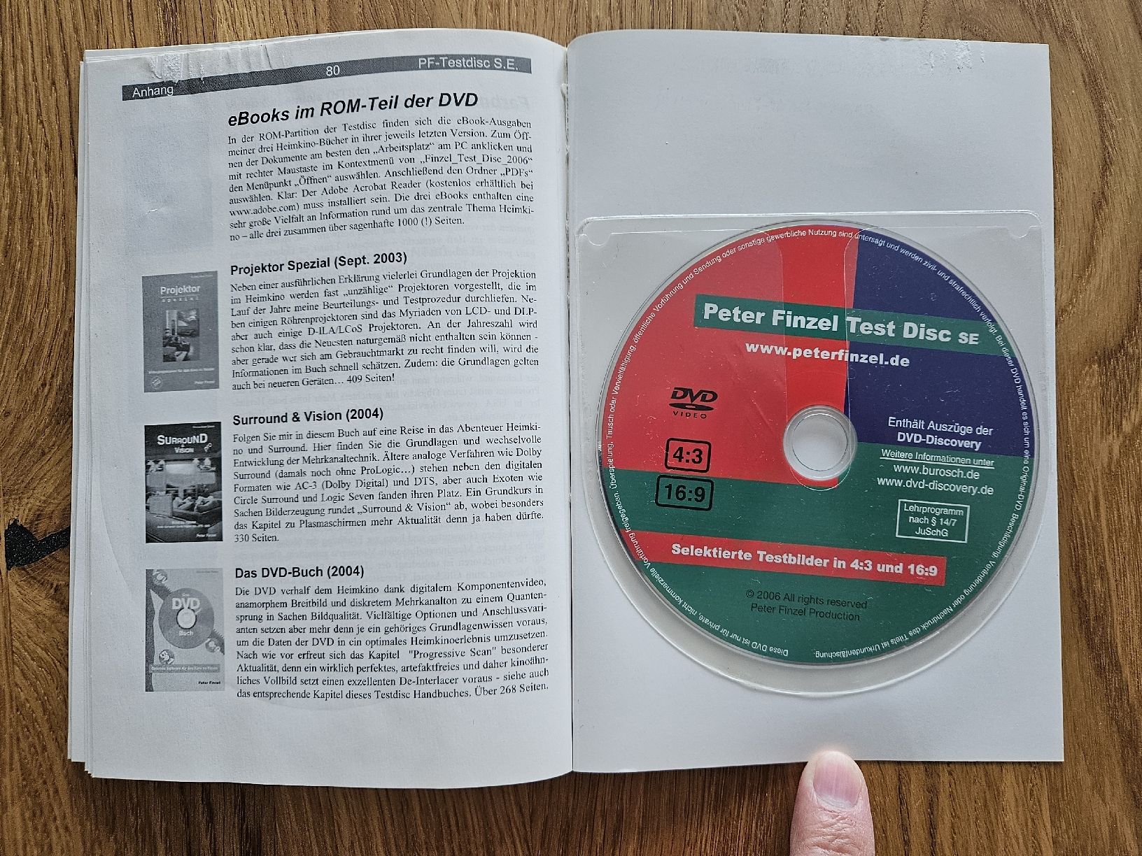 Tutti i DVDs: Peter Finzel Test-Disc S.E. - Selectierte Testbilder DVD – Usato da Worb venduto da MisterSunshine 2
