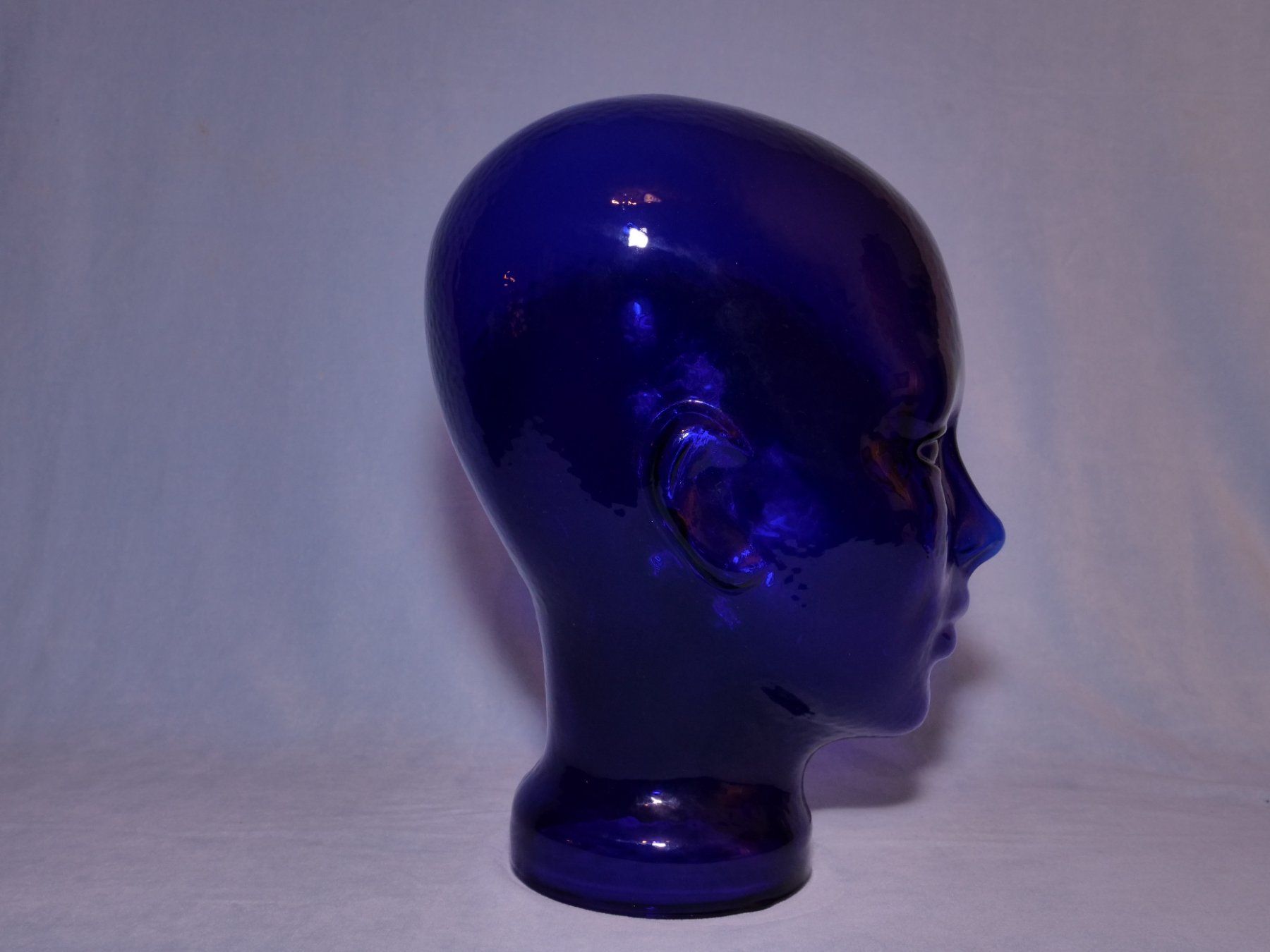 Statuette: Glas - Kopf blau - Höhe: ca. 30 cm – Usato da Lustmühle venduto da Glatisant 3