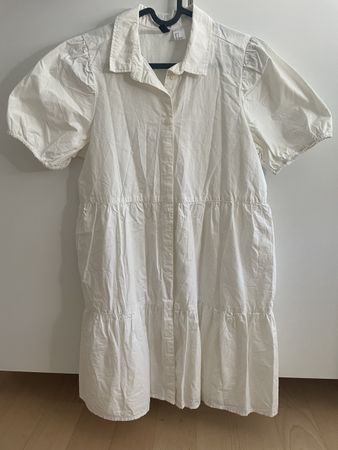Kleid Baumwolle White Cotton Dress H&M, Gr. 40
