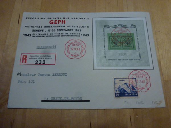 Alle Briefmarken: FDC 1943 ++ Genfer Block W18 – Gebraucht aus Walkringen von Casablanca777