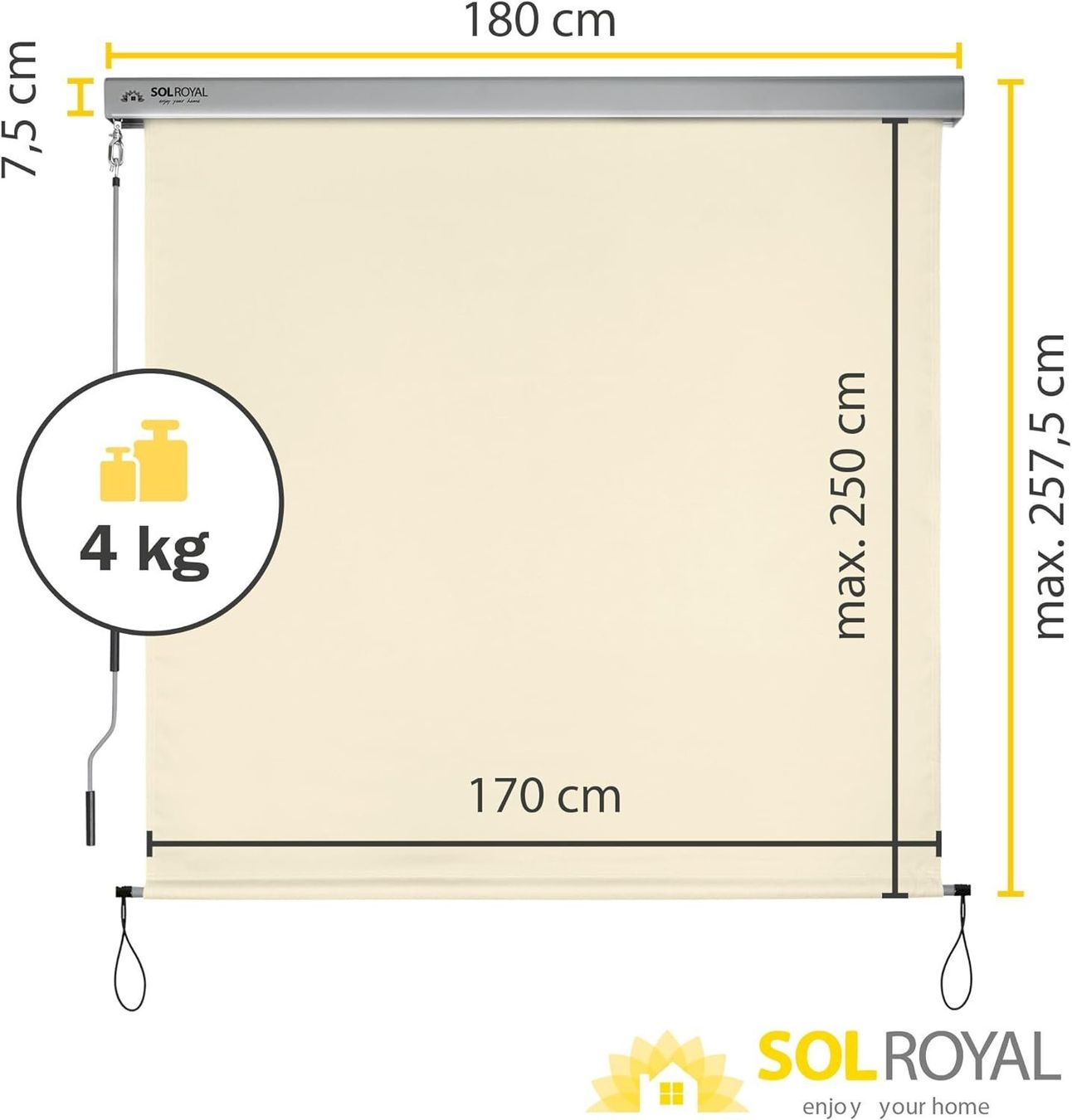 Tende da sole: Aussen-Senkrechtmarkise 180x250 beige – Nuovo e nell'imballaggio originale da Bottighofen venduto da zaap 7