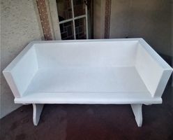 Hochwertige Gartenbank Holzbank weiß 113 cm