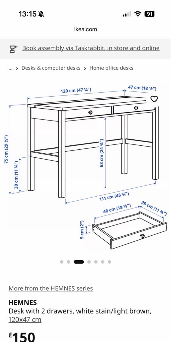 Scrivanie: White IKEA Hemnes Desk  – Usato da Zürich venduto da and_6y5c 4