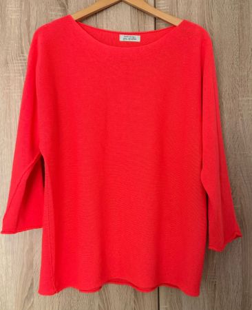 Pullover rot orange leuchtend made in Italy Grösse One Size