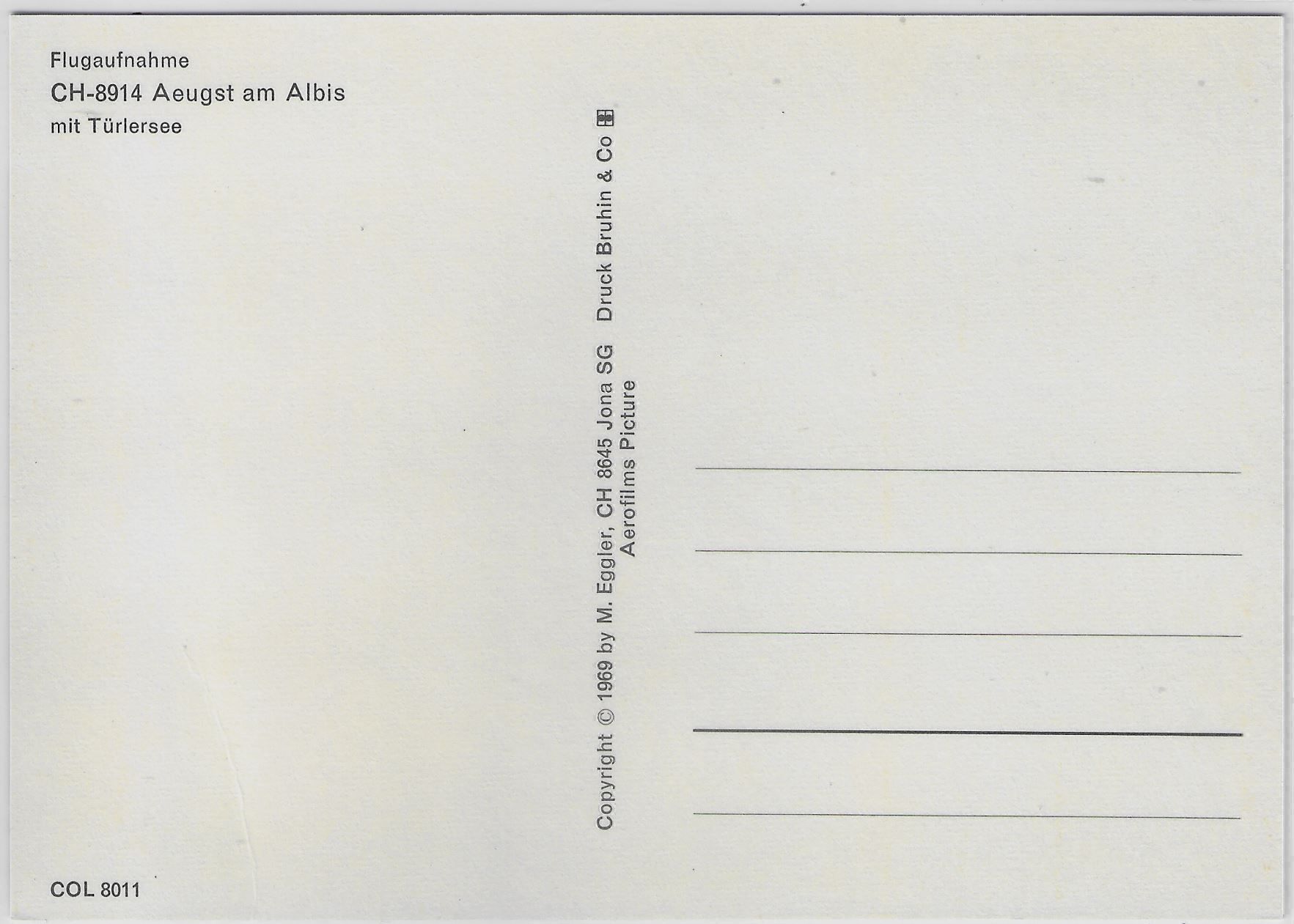 Cartoline postali: Flugaufnahme Aeugst am Albis – Antico da Ettingen venduto da Kartenplanet 1