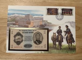 Banknoten Brief Mongolia 1 Togrog