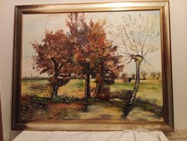 copia paesaggio autunnale di VAN GOGH olio su tela