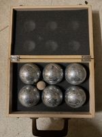 Boule set 6 metal balls in wooden case acceptable