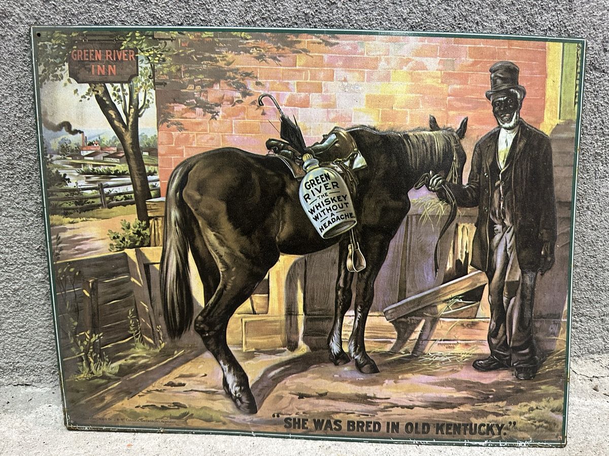 Schilder: Green river Whisky Werbung Reklame pferd – Gebraucht aus Reinach AG von rares75