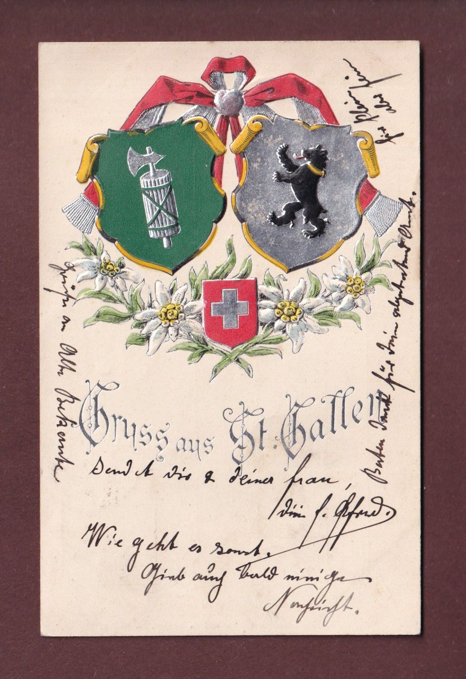 Cartoline postali: Gruss aus ST. GALLEN - 1904 Präge – Usato da Pully venduto da nicecards