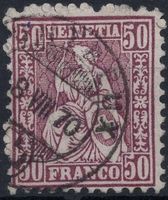 50 Rp. Sitzende Helvetia mit Stempel MONTREUX 8 VIII 70