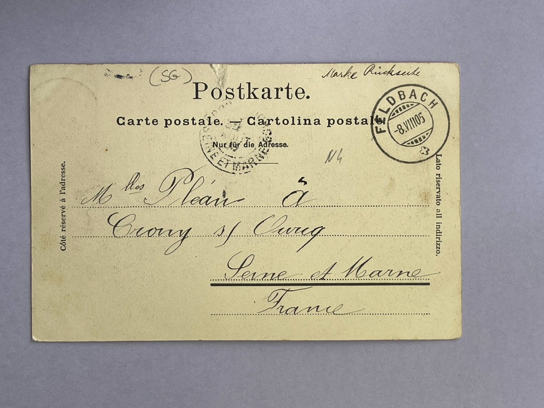 Cartoline postali: Jona - Stempel Feldbach - 1905 – Usato da Steg VS venduto da _vinci_ 1