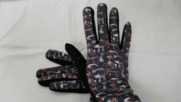 Handschuhe Katzen schwarz Screen Applikation