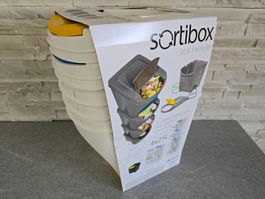 4 x Kunststoff Mülleimer weiß 4x25L Abfalleimer Sortibox