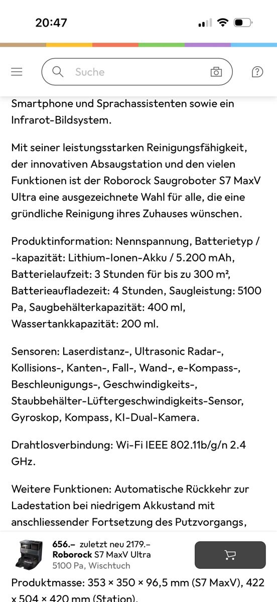 Roborock Aspirapolveri & Accessori: Saugroboter Roborock S7 MaxV Ultra – Usato da Luzern venduto da bonnie23 4