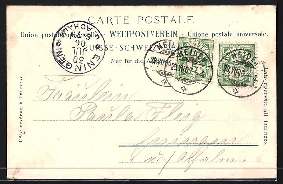Cartoline postali: AK Heiden, Panorama, 1906 – Usato da Berlin venduto da bartko-reher 1