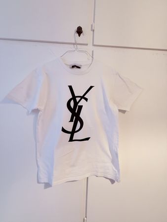 Maglietta YSL bianca logo nero taglia L Made in Italy!