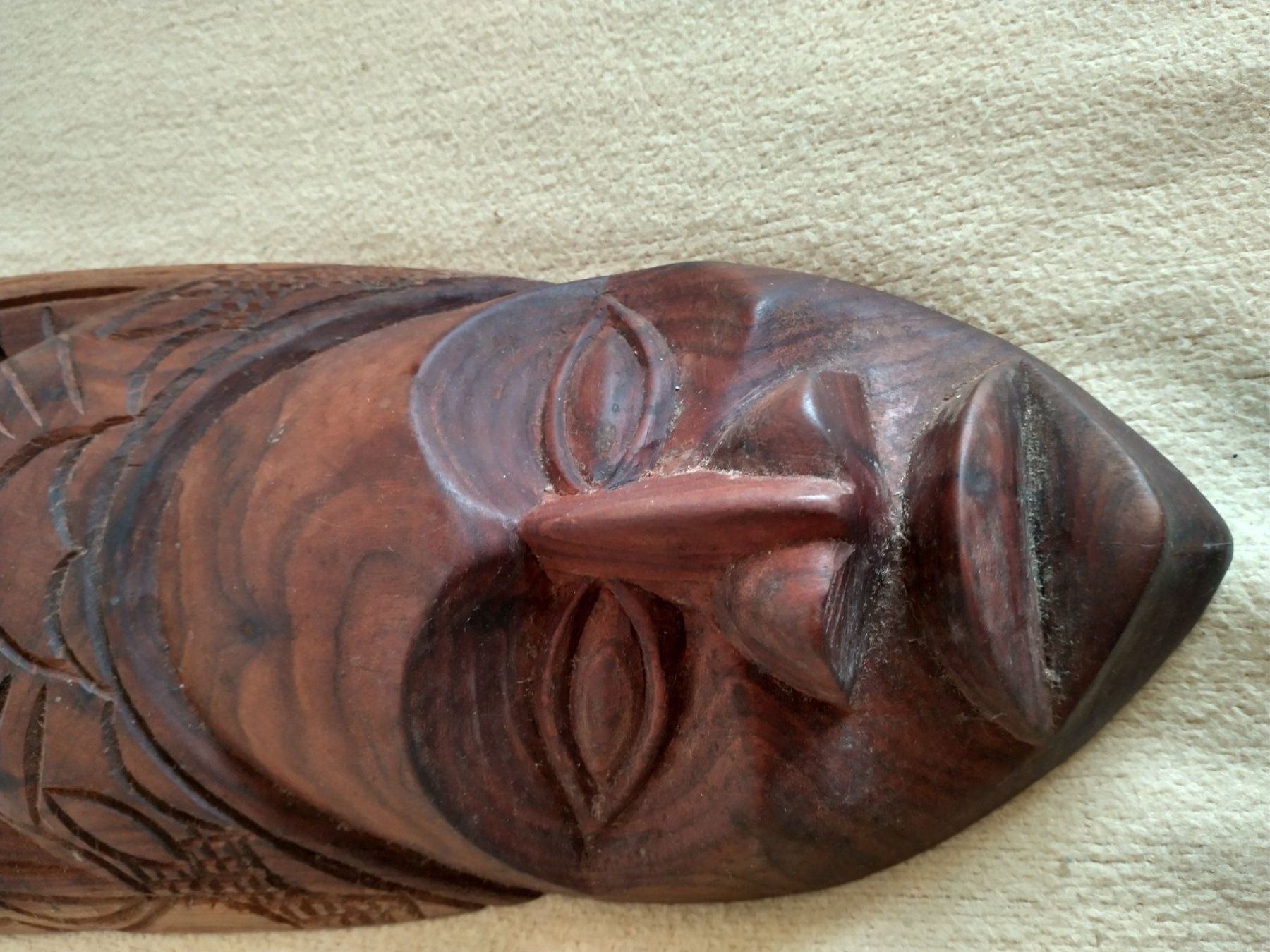 Internationale Kunst: Afrikanische Wandmaske Holz Maske vintage Afrika 65 cm – Gebraucht aus Löhningen von Chimae67 5
