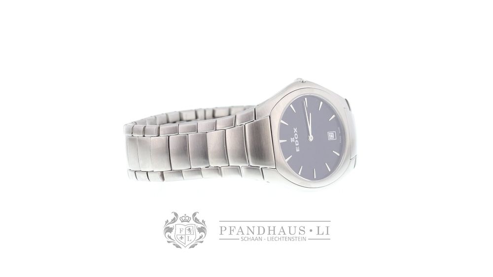 Edox Les Bémonts Ultra Slim Herrenuhr Schwarz NEU 9