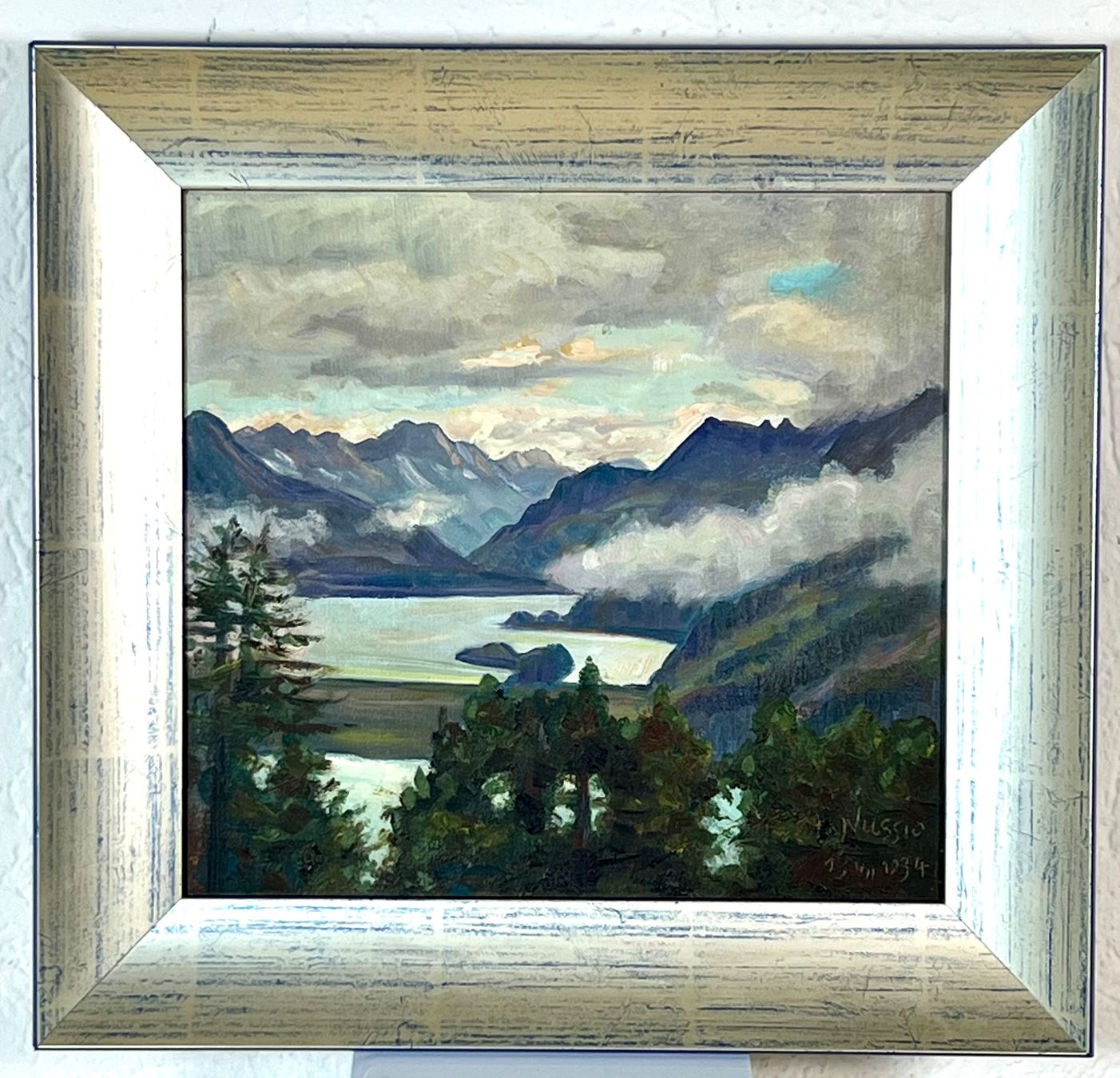 Dipinti: Oskar Nussio Engadin - Hahnensee bei St. Moritz Silsersee – Nuovo (secondo la descrizione) da Gamprin venduto da Art75