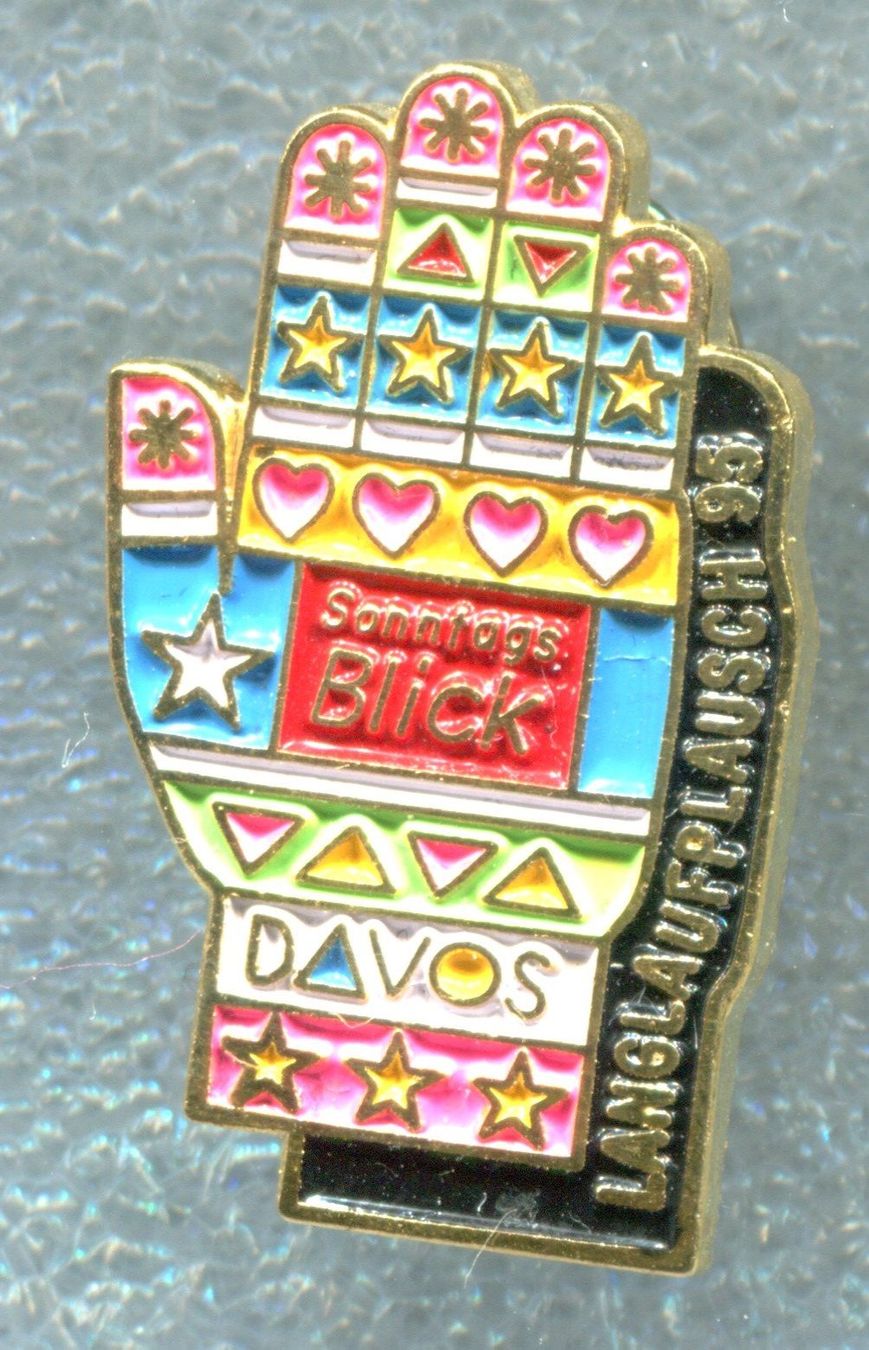 Placchette & Badge: Sonntags Blick  DAVOS  Langlauf '95 – Usato da Winterthur venduto da Sammleroase