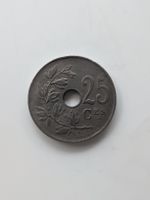 Münze Belgien 25 Centimes 1921 gelocht 