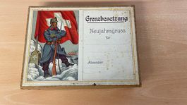 Antike Geschenkbox Karton "Grenzbesetzung" Schweiz 1914/18