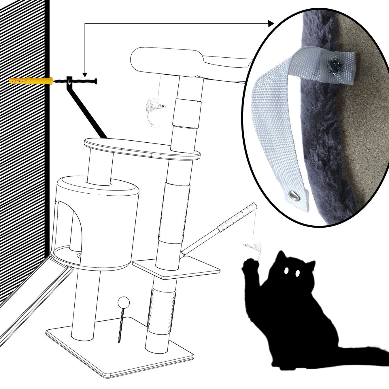 Arbres à chats: Stabiler Kratzbaum Katzenbaum Kletterbaum mit Plattformen – Neuf avec emballage d'origine à Zürich par NovaDen 4