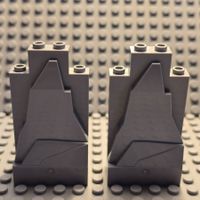 Lego 2x Bergspitzen hellgrau- neu