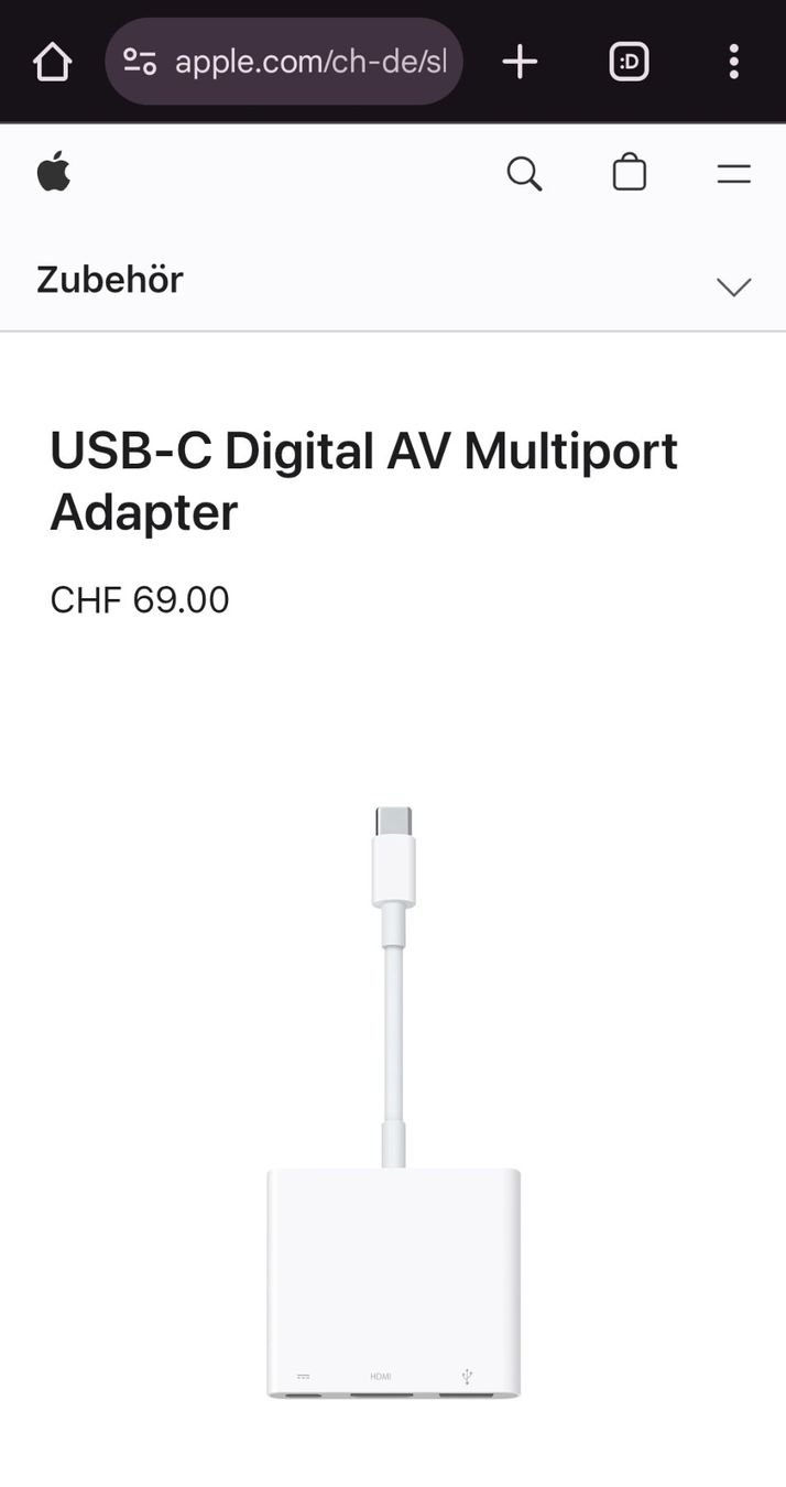 Kabel: USB‑C Digital AV Multiport Adapter für Apple iPhone iPad Mac – Neu und originalverpackt aus Uster von -FPS- 2