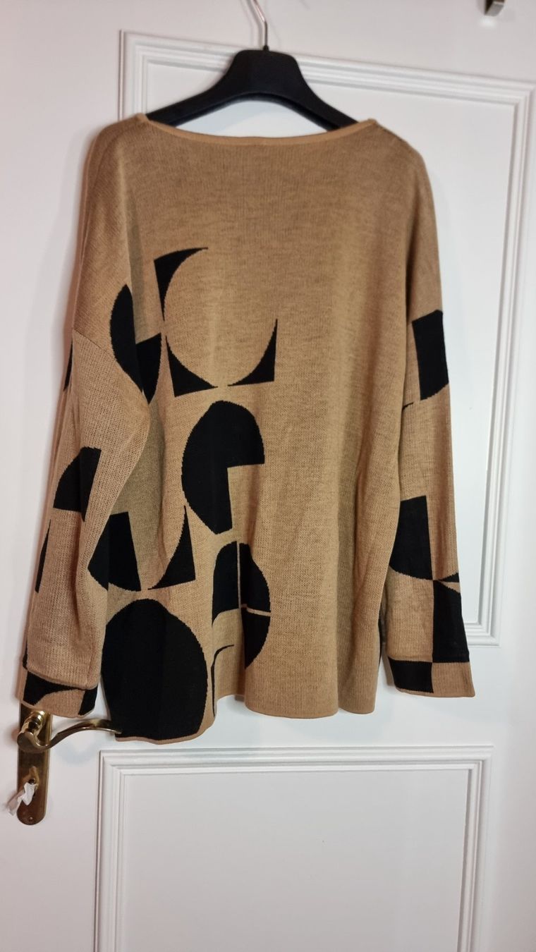 Maglioni & Felpe: Bequemer  Damenpullover, geometrisch, beige schwarz, Gr.50 – Usato da Wald ZH venduto da CapLux 3