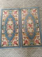 2 x Handgetuftete Teppiche Läufer Teppich mit Blumen 110x555