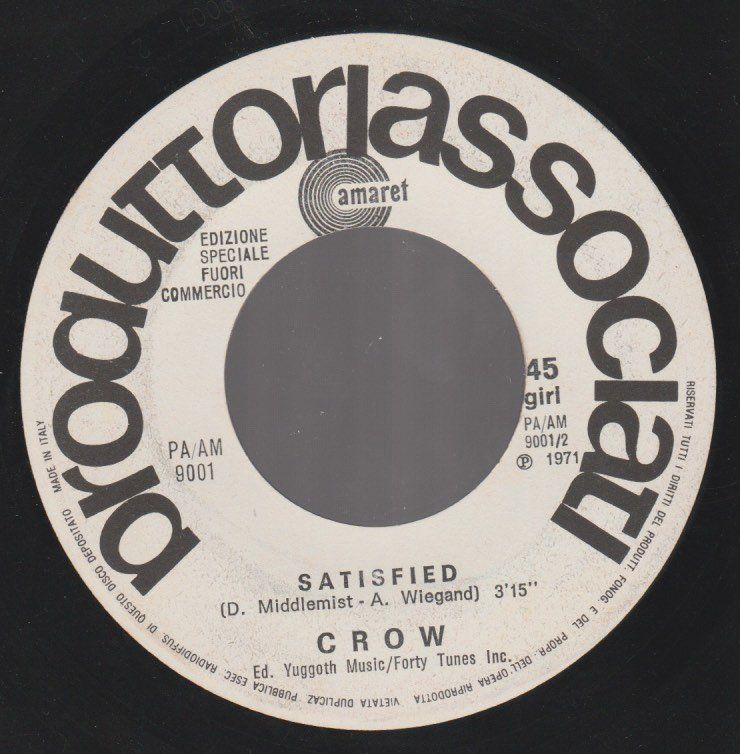 Dischi in vinile: 7 " juke box CROW KING OF ROCK & ROLL / SATISFIED – Usato da Vezia venduto da Aquarius_Age 1