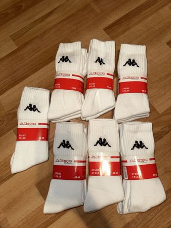 Kappa Socken, weiss, Grösse 43-46, 7 Stück à 3 Paar Neu #2