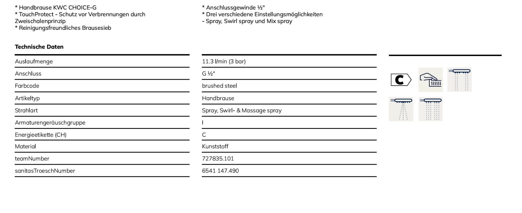 Kwc Duschbrausen: 576 KWC CHOICE-G Handbrause – Neu und originalverpackt aus Derendingen von Meisterstuecke 2