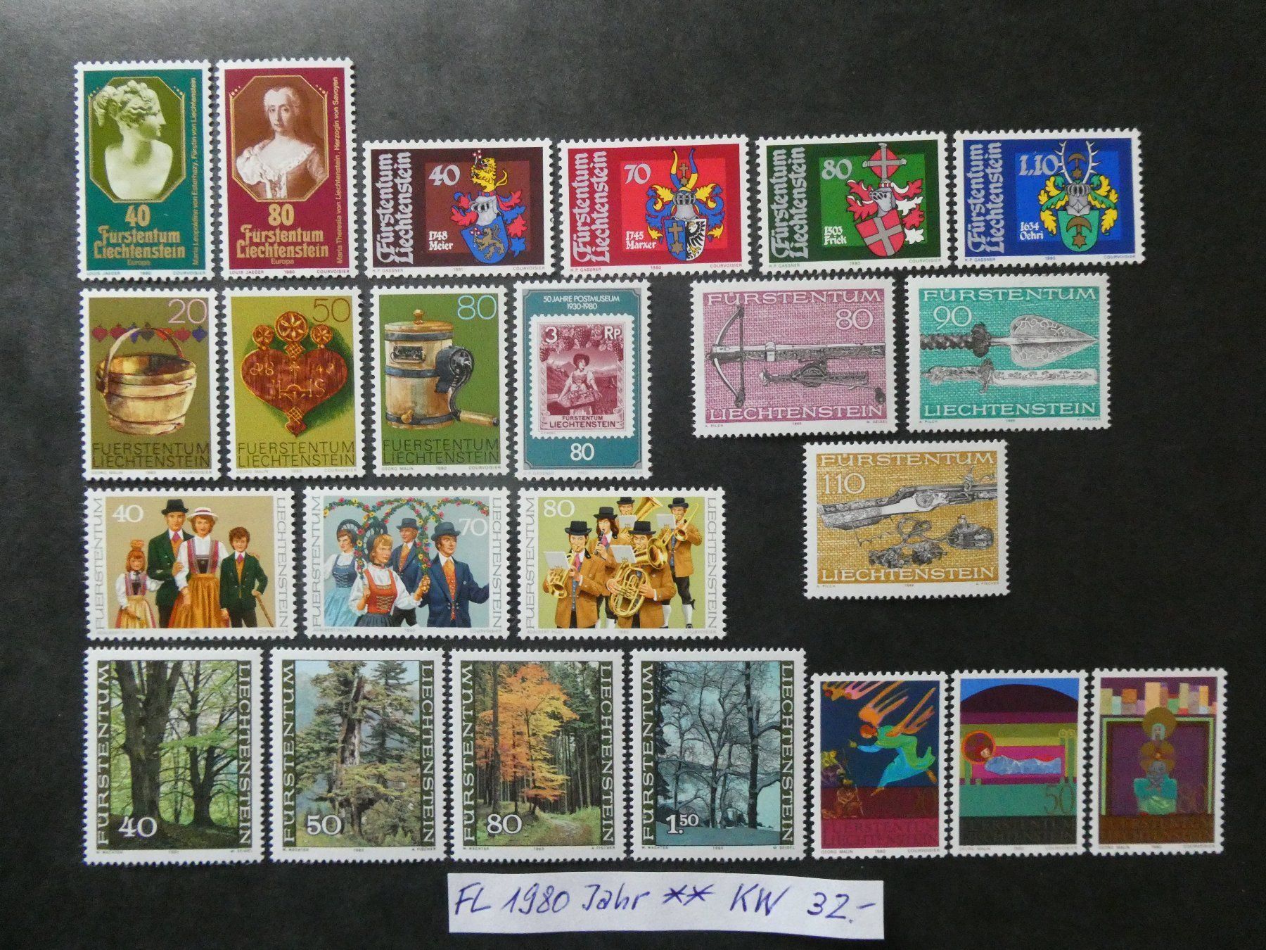 Tutti i francobolli: FL 1980 Jahr postfrisch zu 10% Katalog!! – Usato da Lausen venduto da Herbamare01