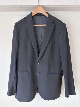 C&A Slim Fit Flex Blazer, Size 50, Black