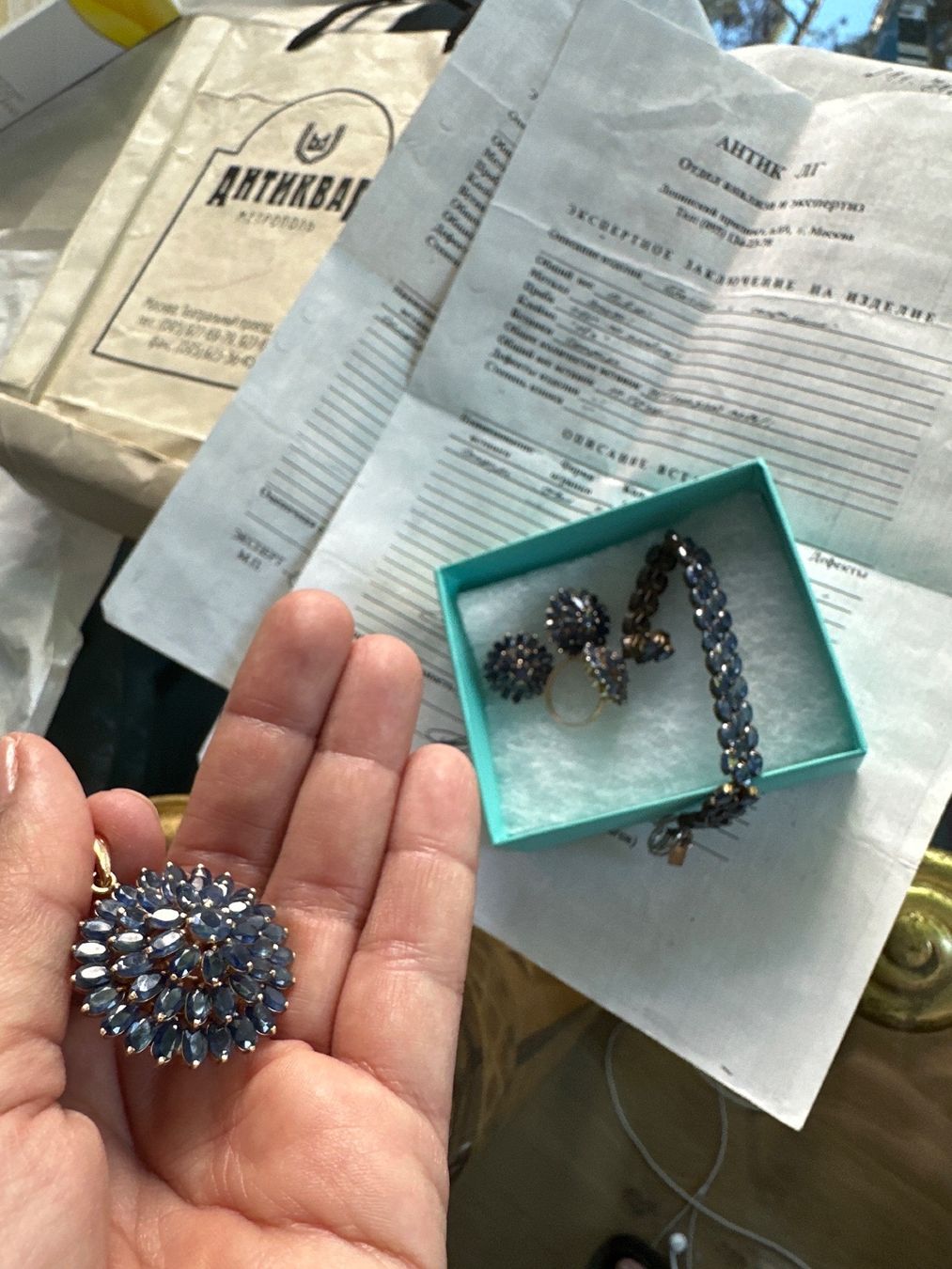 Ciondoli: Blue Sapphire vintage pendant – Usato da Genève venduto da val_rp9x 8