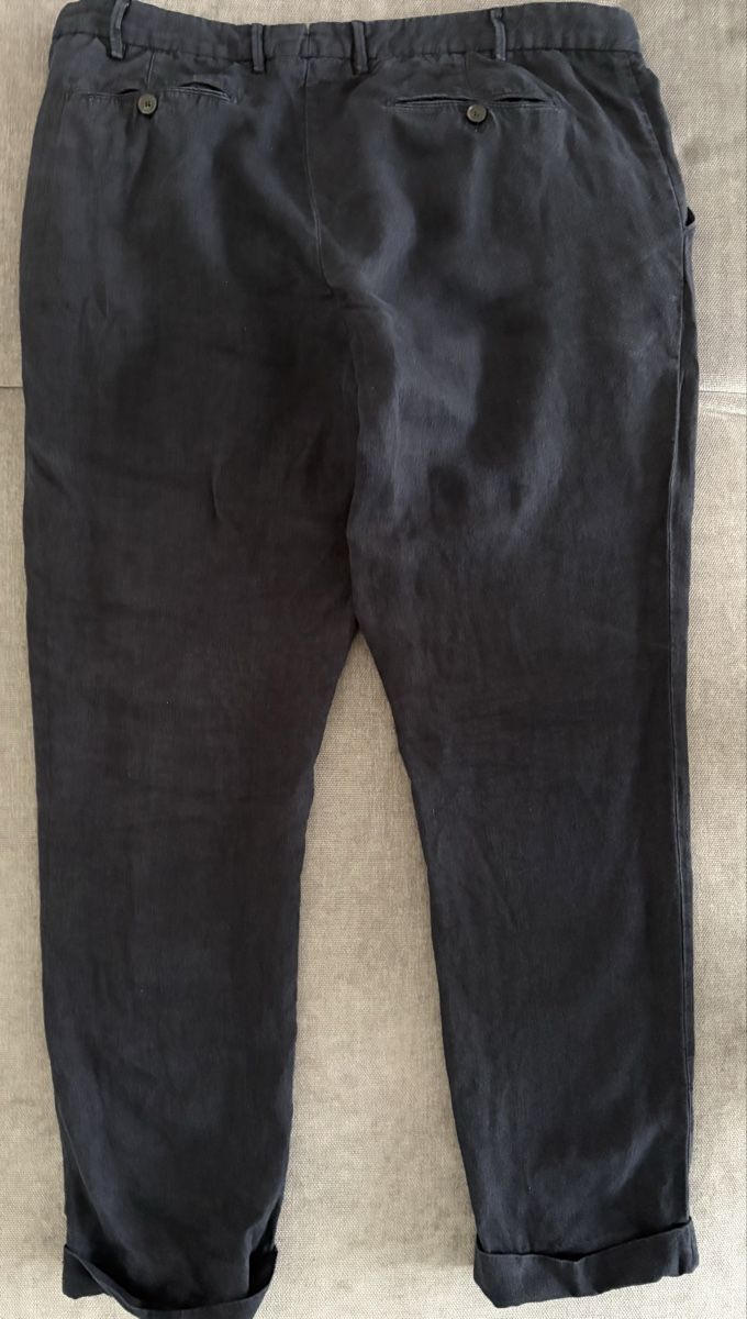 Massimo Dutti Pantalons: Massimo Dutti Leinenhose, Dunkelblau, Gr. 46 – D'occasion à Wimmis par rimnakit 1