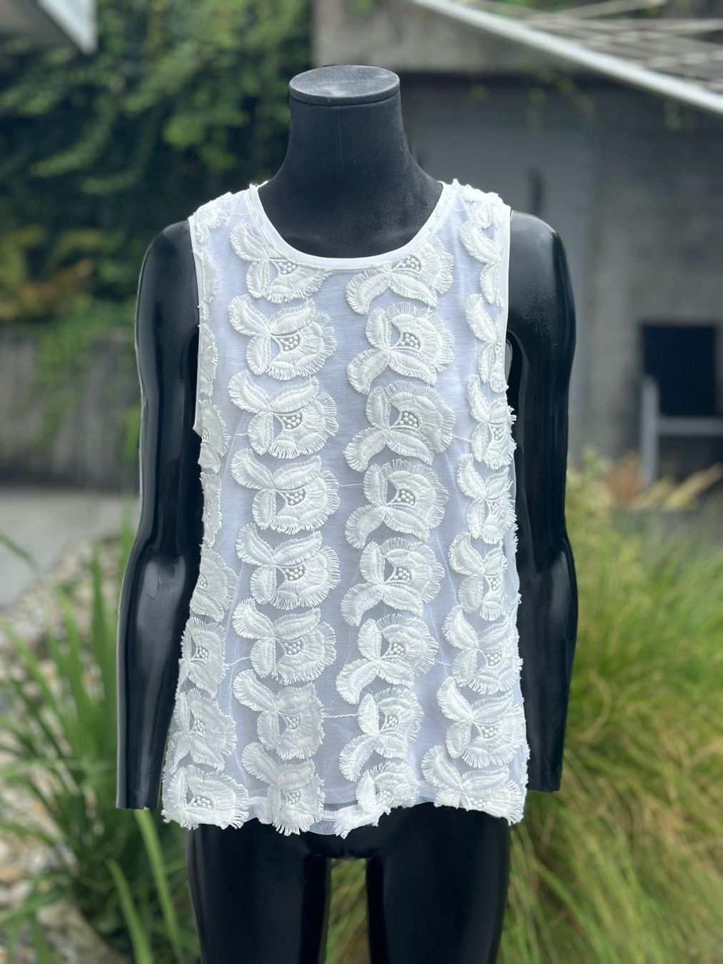 H&M Camicette: Weisses Sommertop mit Blumenmuster Gr. M – Usato da Zufikon venduto da Modestil365 3