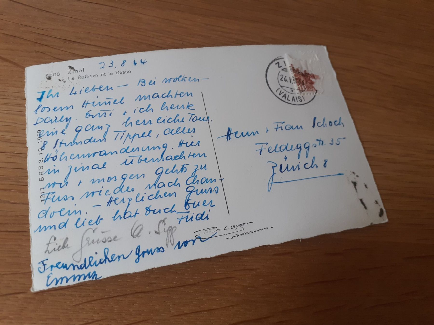 Cartoline postali: ZINAL - 1944 – Usato da Winterthur venduto da Ornyx7 1
