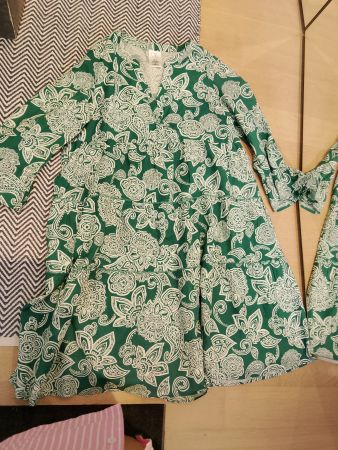 Kleid UP2 FASHION Grösse 36/38 grün bedruckt Neu