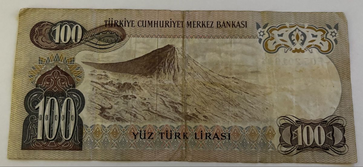 Banknoten: Türkei 100 Lirasi – Gebraucht aus Algetshausen von Carrhard 1