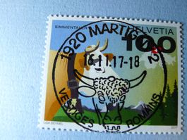 2017 Sondermarke Schweizer Kuh 1658 ET Vollstempel Martigny