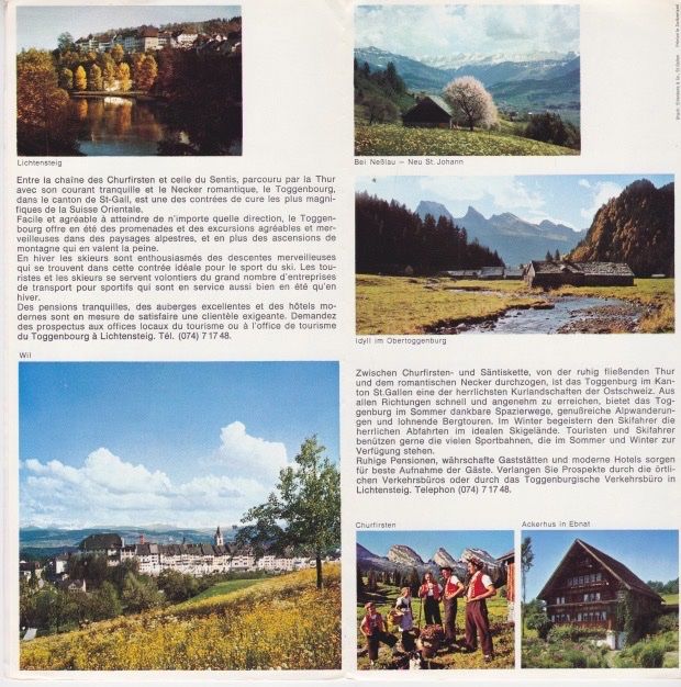 Documenti: Sauberer 4-teiliger, doppelseitiger Prospekt TOGGENBURG1965 – Usato da Schlieren venduto da Rapaelli 1