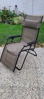 Lafuma Relaxliege mit Kopfkissen, Occasion schwarz/braun