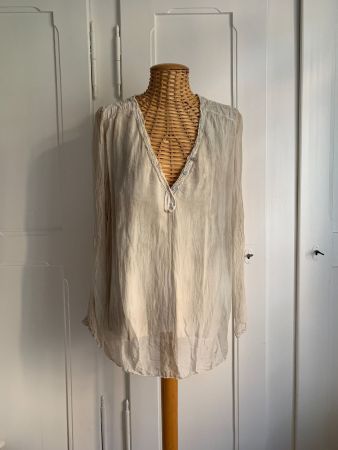 DEICHGRAF - Seide Bluse beige L