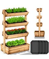 + tillvex® Hochbeet Holz Vertikalbeet Pflanzkasten Blumen K