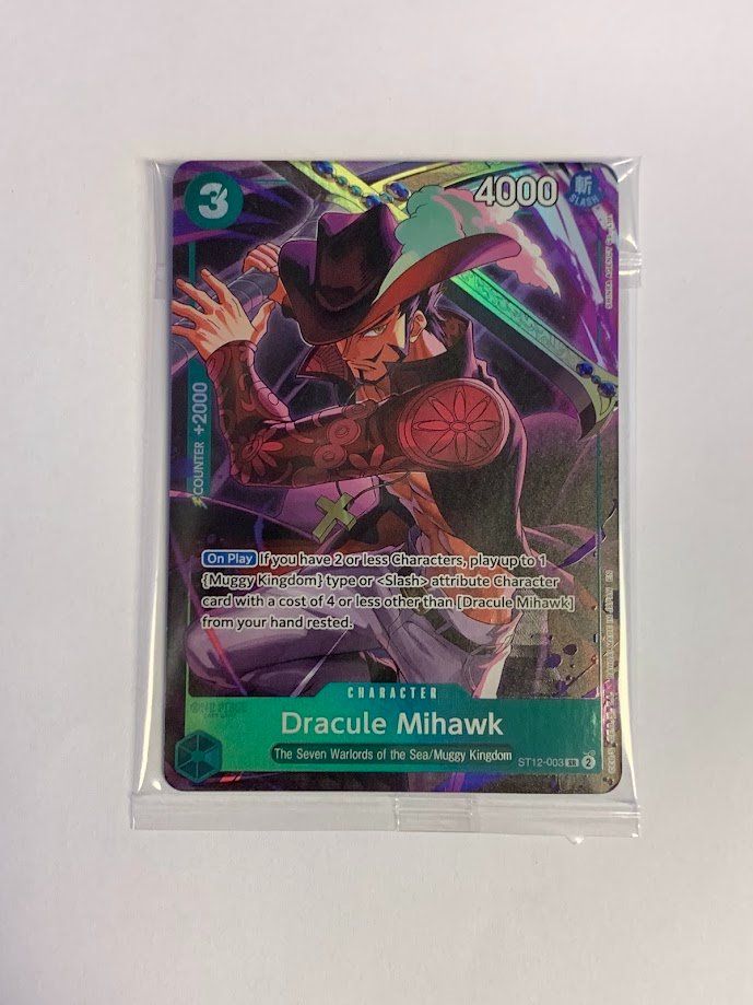Bandai Carte collezionabili: One Piece - Dracule Mihawk ST12-003 EN – Usato da schaan venduto da Schokoloco