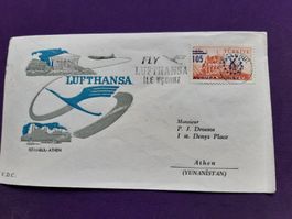 Flugbrief Istanbul-Athen mit Lufthansa 5.VIII.1959